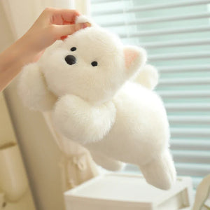 Snowy the White Maltese Plushie with Frog Hat-Kawaii Dream