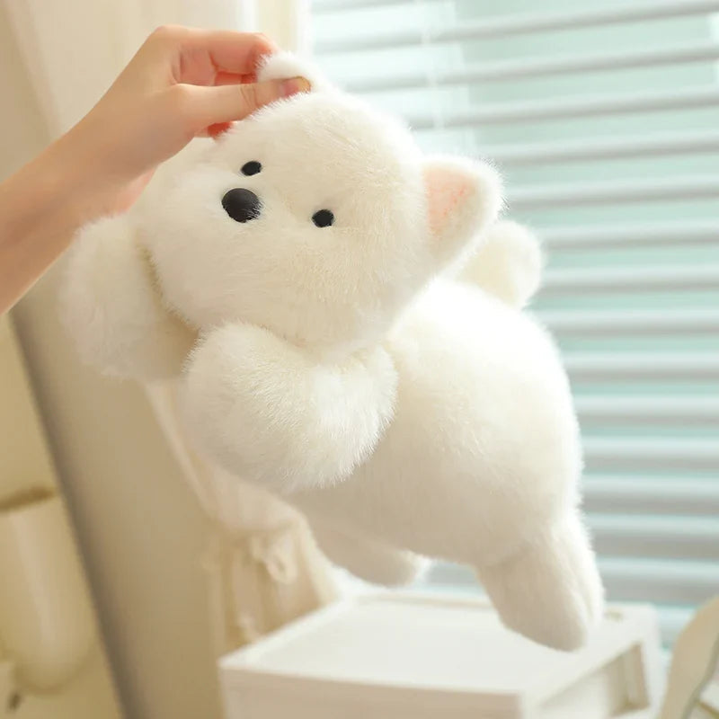 Snowy the White Maltese Plushie with Frog Hat-Kawaii Dream