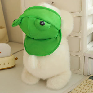 Snowy the White Maltese Plushie with Frog Hat-Kawaii Dream