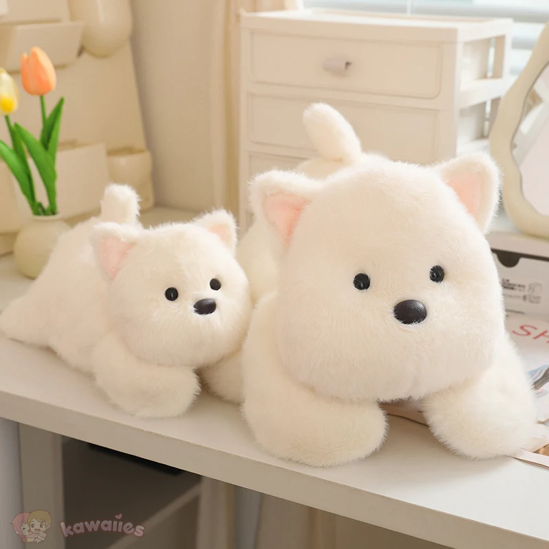 Snowy the White Maltese Plushie with Frog Hat-Kawaii Dream