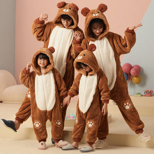 Soft Bear Family Fluffy Pyjama 1-Piece Set-Kawaii Dream