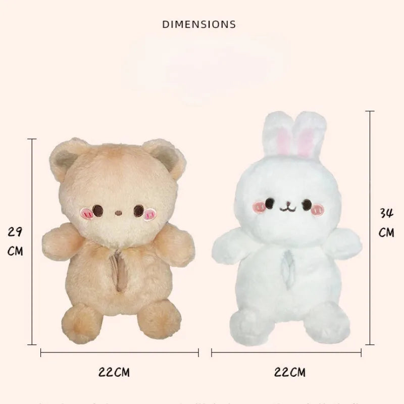 Soft Bear and Bunny Car Plush Tissue Box Cover-Kawaii Dream