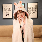 Soft Bunny Bear Poncho Fleece Blanket Cloak-Kawaii Dream