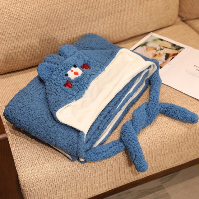 Soft Bunny Bear Poncho Fleece Blanket Cloak-Kawaii Dream