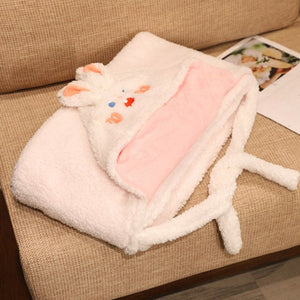 Soft Bunny Bear Poncho Fleece Blanket Cloak-Kawaii Dream