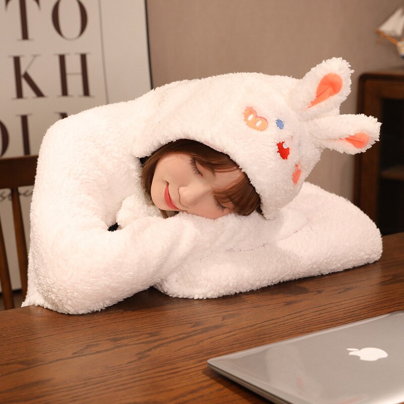 Soft Bunny Bear Poncho Fleece Blanket Cloak-Kawaii Dream