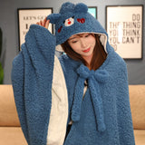 Soft Bunny Bear Poncho Fleece Blanket Cloak-Kawaii Dream