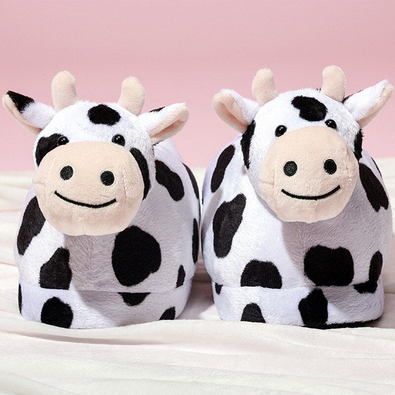 Soft Cow Plush Slippers-Kawaii Dream