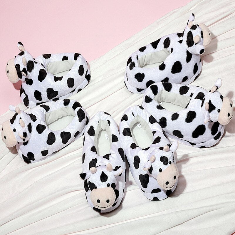 Soft Cow Plush Slippers-Kawaii Dream