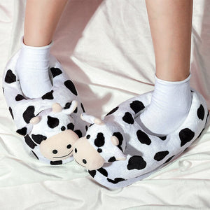 Soft Cow Plush Slippers-Kawaii Dream