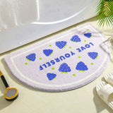 Soft Half Oval Floral Fruits Bathroom Mat Collection-Kawaii Dream