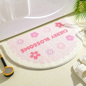 Soft Half Oval Floral Fruits Bathroom Mat Collection-Kawaii Dream