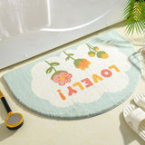 Soft Half Oval Floral Fruits Bathroom Mat Collection-Kawaii Dream