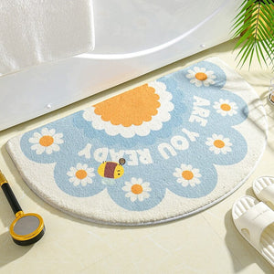 Soft Half Oval Floral Fruits Bathroom Mat Collection-Kawaii Dream