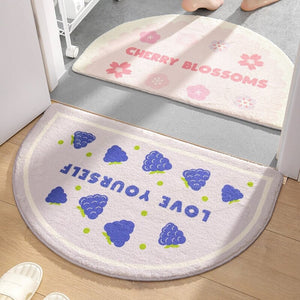 Soft Half Oval Floral Fruits Bathroom Mat Collection-Kawaii Dream
