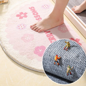 Soft Half Oval Floral Fruits Bathroom Mat Collection-Kawaii Dream