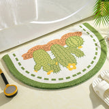 Soft Half Oval Floral Fruits Bathroom Mat Collection-Kawaii Dream