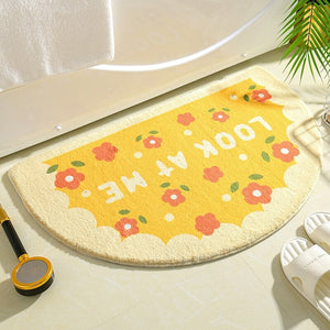 Soft Half Oval Floral Fruits Bathroom Mat Collection-Kawaii Dream