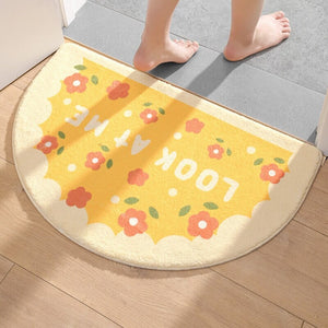Soft Half Oval Floral Fruits Bathroom Mat Collection-Kawaii Dream