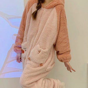 Soft Pig Fluffy Pyjama 1-Piece Set-Kawaii Dream