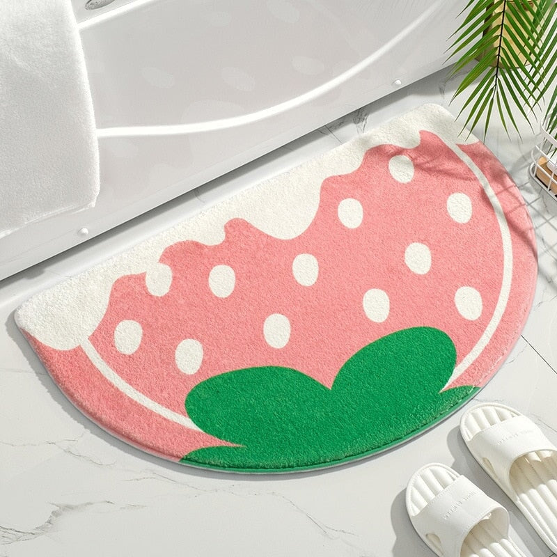 Soft Strawberry Fruit Bathroom Mat-Kawaii Dream