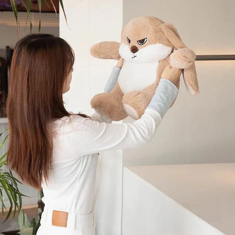 Spike the Angry Beige Fluffy Bunny Plushie-Kawaii Dream