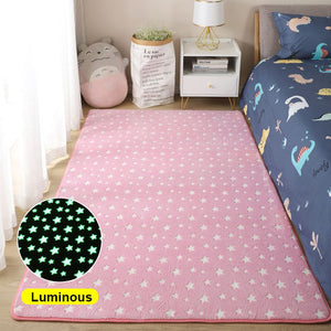 Starry Night Glow-in-the-dark Faux Fur Rug Carpet-Kawaii Dream