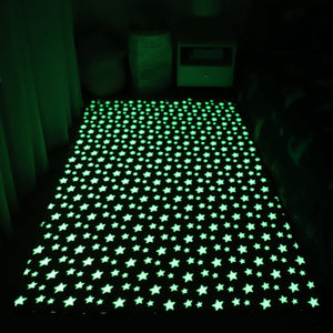 Starry Night Glow-in-the-dark Faux Fur Rug Carpet-Kawaii Dream