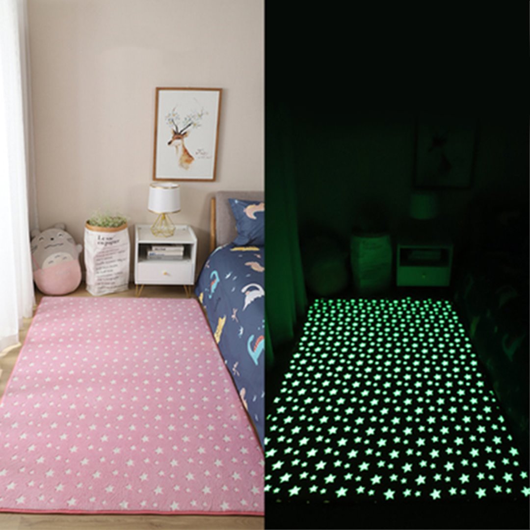 Starry Night Glow-in-the-dark Faux Fur Rug Carpet-Kawaii Dream
