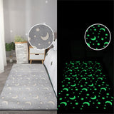 Starry Night Glow-in-the-dark Faux Fur Rug Carpet-Kawaii Dream