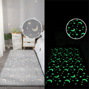 Starry Night Glow-in-the-dark Faux Fur Rug Carpet-Kawaii Dream