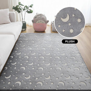 Starry Night Glow-in-the-dark Faux Fur Rug Carpet-Kawaii Dream