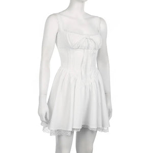 Strappy Mini Corset Coquette Party Dress-Kawaii Dream