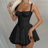 Strappy Mini Corset Coquette Party Dress-Kawaii Dream