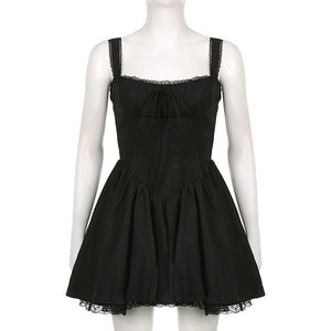 Strappy Mini Corset Coquette Party Dress-Kawaii Dream