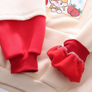 Strawberry Mikki Bunny Fleece Hoodies-Kawaii Dream
