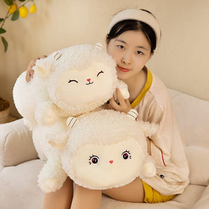 Sweet Fluffy Laying Lamb Snuggle Buddies-Kawaii Dream