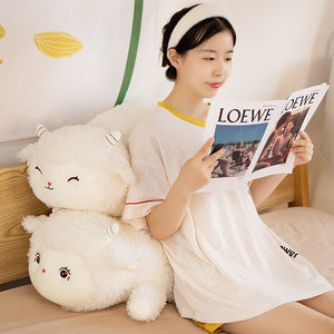 Sweet Fluffy Laying Lamb Snuggle Buddies-Kawaii Dream