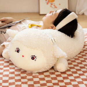 Sweet Fluffy Laying Lamb Snuggle Buddies-Kawaii Dream