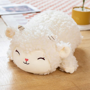 Sweet Fluffy Laying Lamb Snuggle Buddies-Kawaii Dream