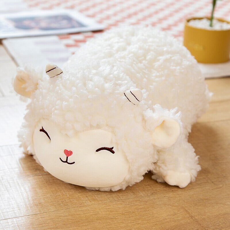 Sweet Fluffy Laying Lamb Snuggle Buddies-Kawaii Dream