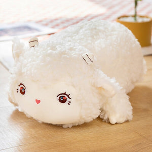 Sweet Fluffy Laying Lamb Snuggle Buddies-Kawaii Dream