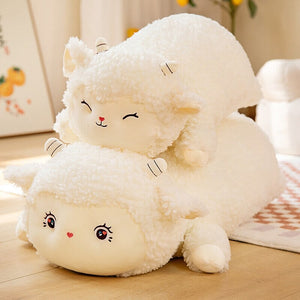 Sweet Fluffy Laying Lamb Snuggle Buddies-Kawaii Dream