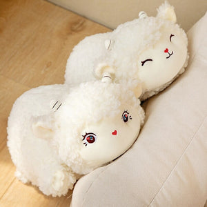 Sweet Fluffy Laying Lamb Snuggle Buddies-Kawaii Dream