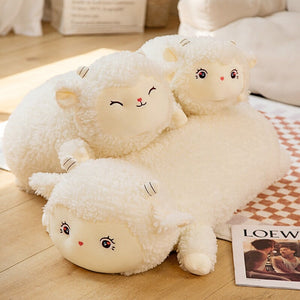 Sweet Fluffy Laying Lamb Snuggle Buddies-Kawaii Dream