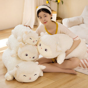 Sweet Fluffy Laying Lamb Snuggle Buddies-Kawaii Dream