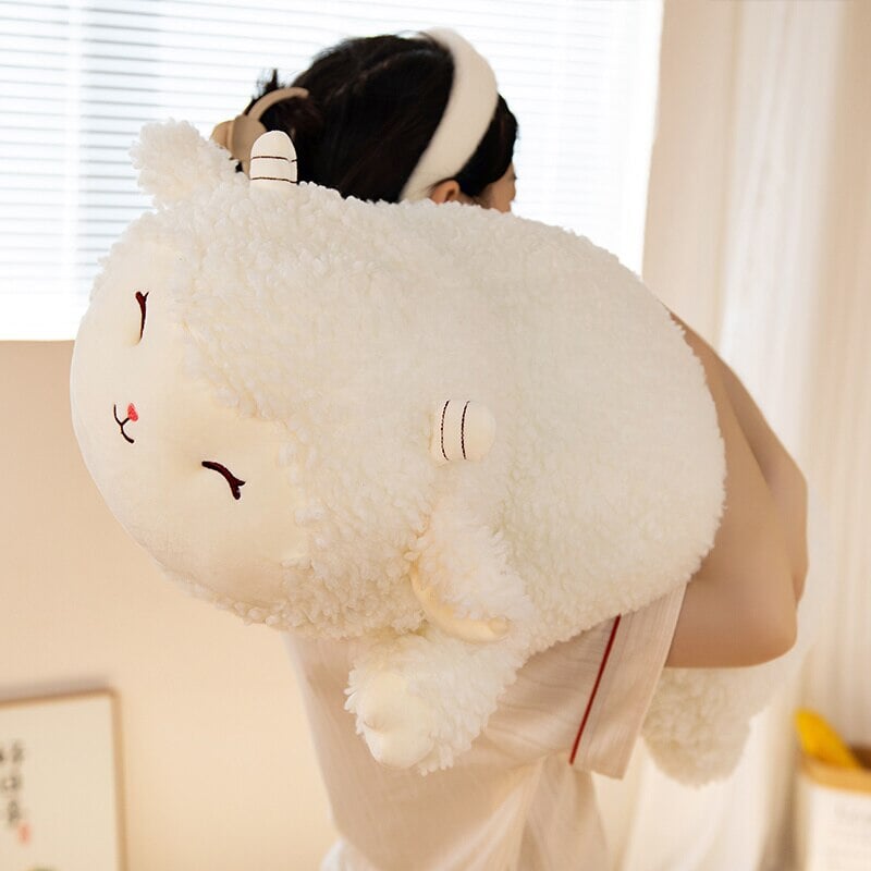 Sweet Fluffy Laying Lamb Snuggle Buddies-Kawaii Dream