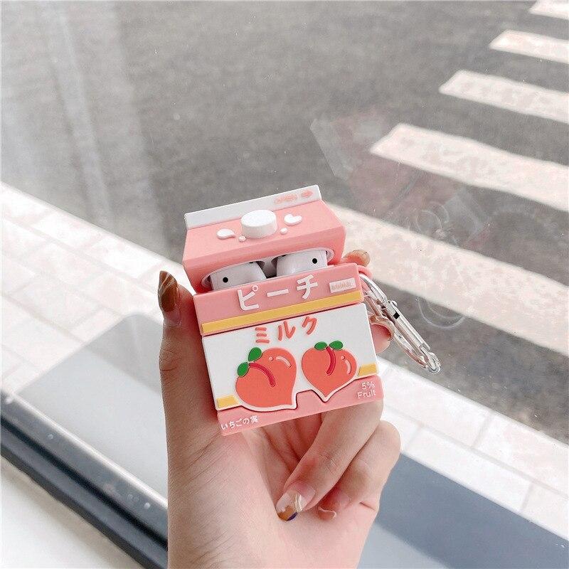 Sweet Peach Milk Carton Airpods Case (1&2&Pro)-Kawaii Dream