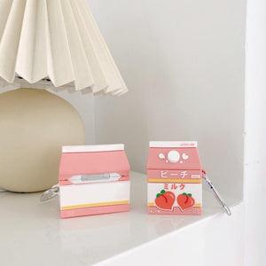 Sweet Peach Milk Carton Airpods Case (1&2&Pro)-Kawaii Dream