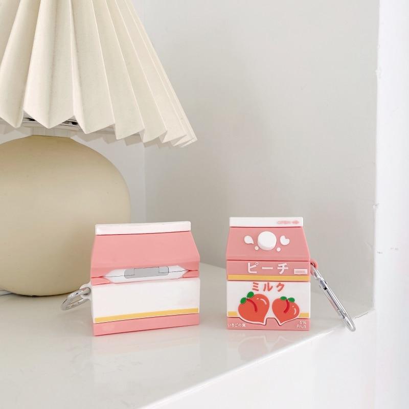 Sweet Peach Milk Carton Airpods Case (1&2&Pro)-Kawaii Dream